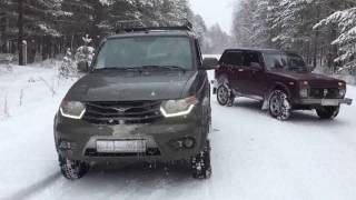 УАЗ Патриот и Нива по снегу