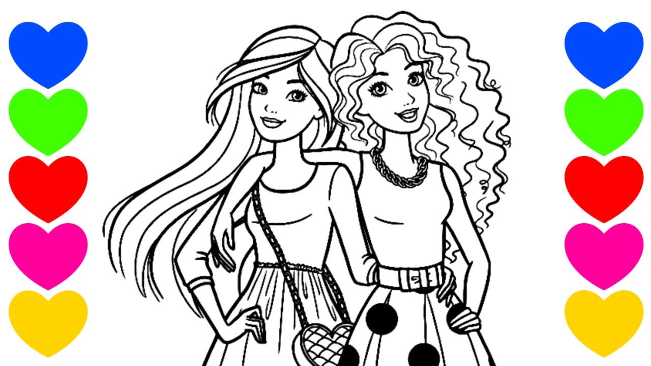 Desenhos de Amigas para Colorir e Imprimir 