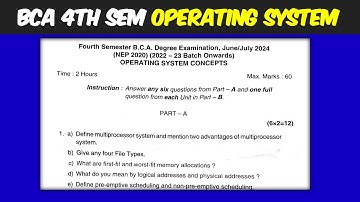 BCA 4th sem Operating System previous year question paper|NEP question paper|Mangalore University