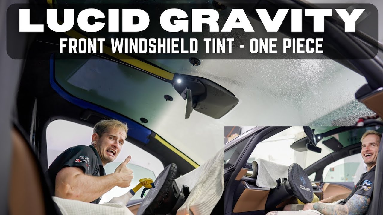 First Lucid Gravity Front Windshield Tint - One Piece in 70% - 3M Crystalline - Full Install Video