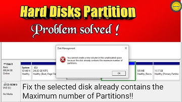 How To Fix The Selected Disk Already Contains the Maximum Number of Partitions  Hard Disk Partition