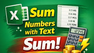 🔥 Excel SUM Not Working? Sum Numbers with Text | Fix Formula Instantly (2026)