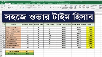 ওভারটাইম হিসাব | এক্সেল ওভারটাইম সেলারি সীট | overtime calculation in excel | Putul Tech