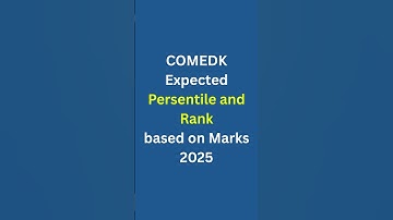COMEDK Rank vs Marks 2025 | COMEDK EXPECTED Rank based on marks 2025