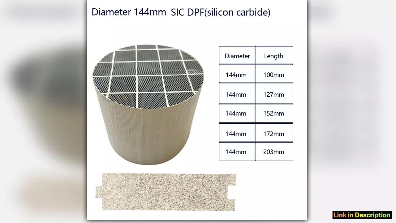 Diameter 144mm Sic DPF for Diesel Engine Removal of black smoke particles Silicon carbide diesel