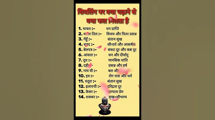 शिवलिंग पर क्या चढ़ाने से कौनसा फल मिलता हैं #gk #zodiac #motivation #ashtrology #facts #yt