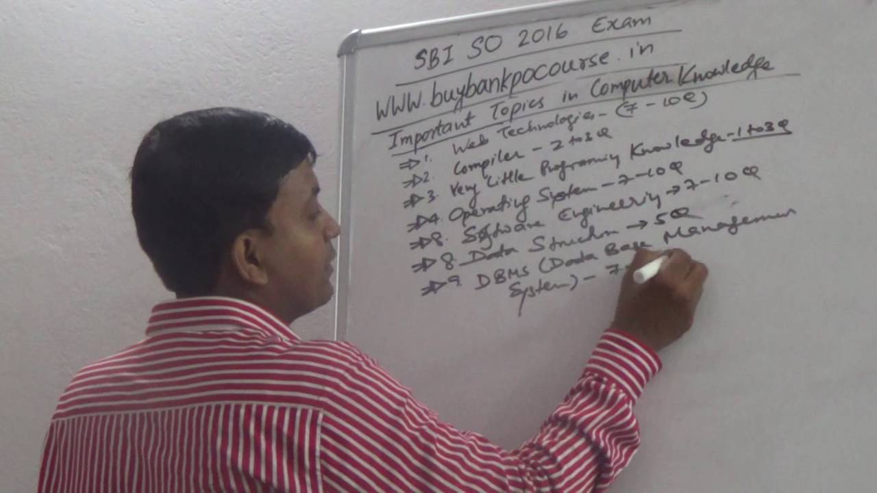 SBI SO 2016 Important Topics On Computer Knowledge