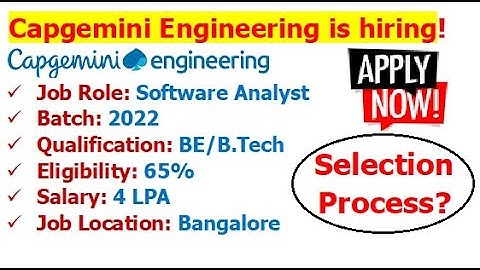 Capgemini Engineering is hiring 2022 batch | Selection Process? | Eligibility? | Salary 4 LPA