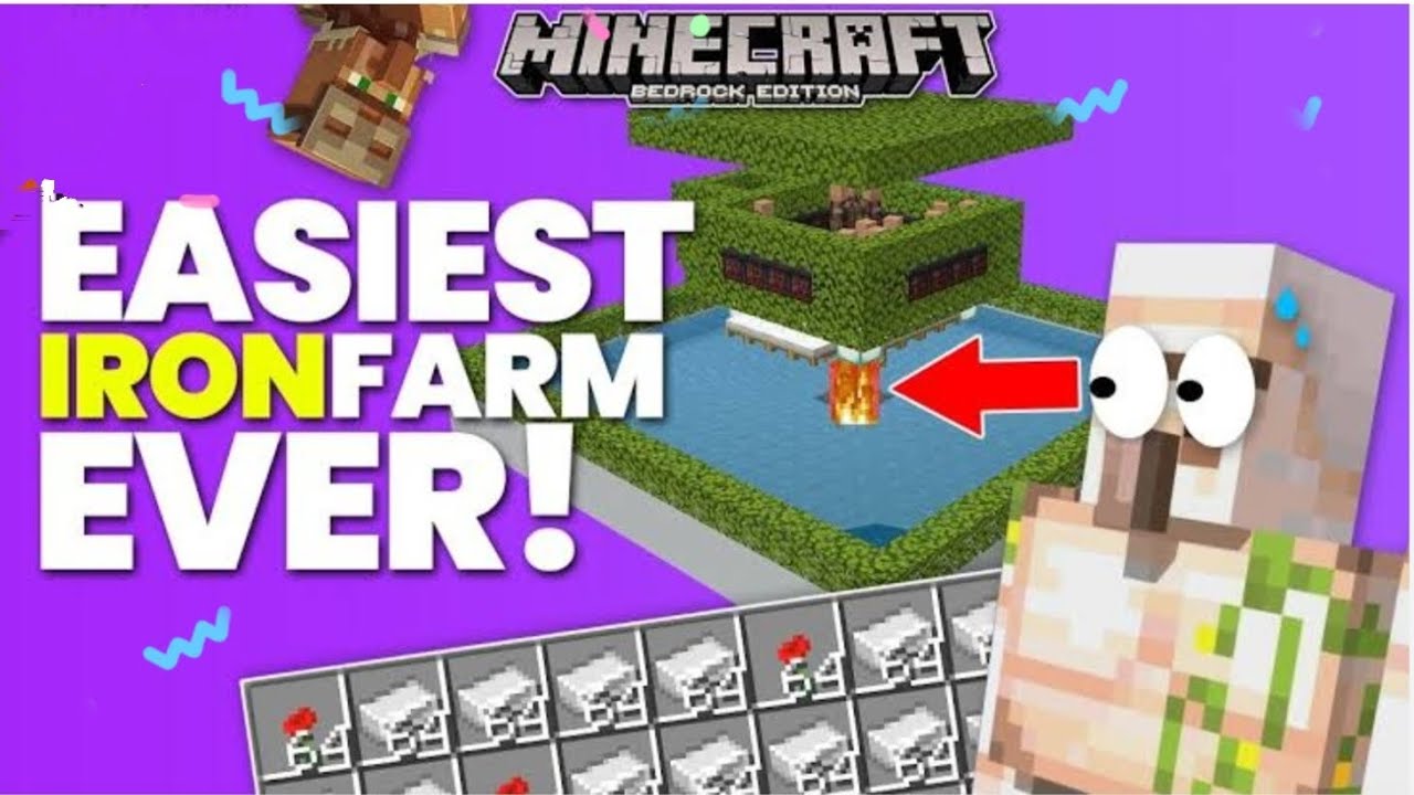 THE MOST EASIEST iron farm ever..... 1 YouTube