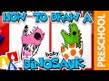 How To Draw A Baby Dinosaur Hatching From An Egg - Preschool