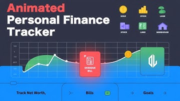 Animated Personal Finance Tracker Excel Dashboard – Manage Income, Expenses & Net Worth