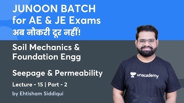 L15 Objective Soil Mechanics |  Seepage & Permeability -2 | JUNOON BATCH for AE & JE Exams