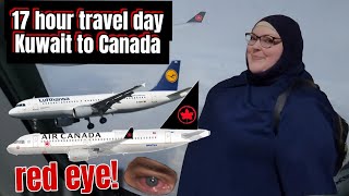 FLYING RED EYE INTERNATIONAL FLIGHT FROM KUWAIT TO CANADA TRAVEL VLOG