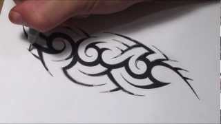 How To Create a Hidden Tribal Name Tattoo Design - YouTube
