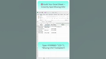 ✅ Audit Excel Sheet Instantly — Spot Missing Info! ⚡ #Shorts