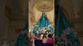 La Alberca (Murcia). Visita de la Patrona  al cementerio y a la Ermita. vuelta al templo...