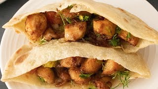 Pan Pita Casero con relleno de pollo