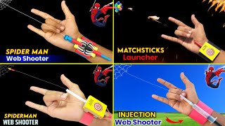 How to make spiderman web shooter , 4 best spiderman launcher , making toy from matchbox