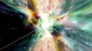 flying through star fields and galaxies in deep space as a supernova bursts light loop SMxGE3dLe