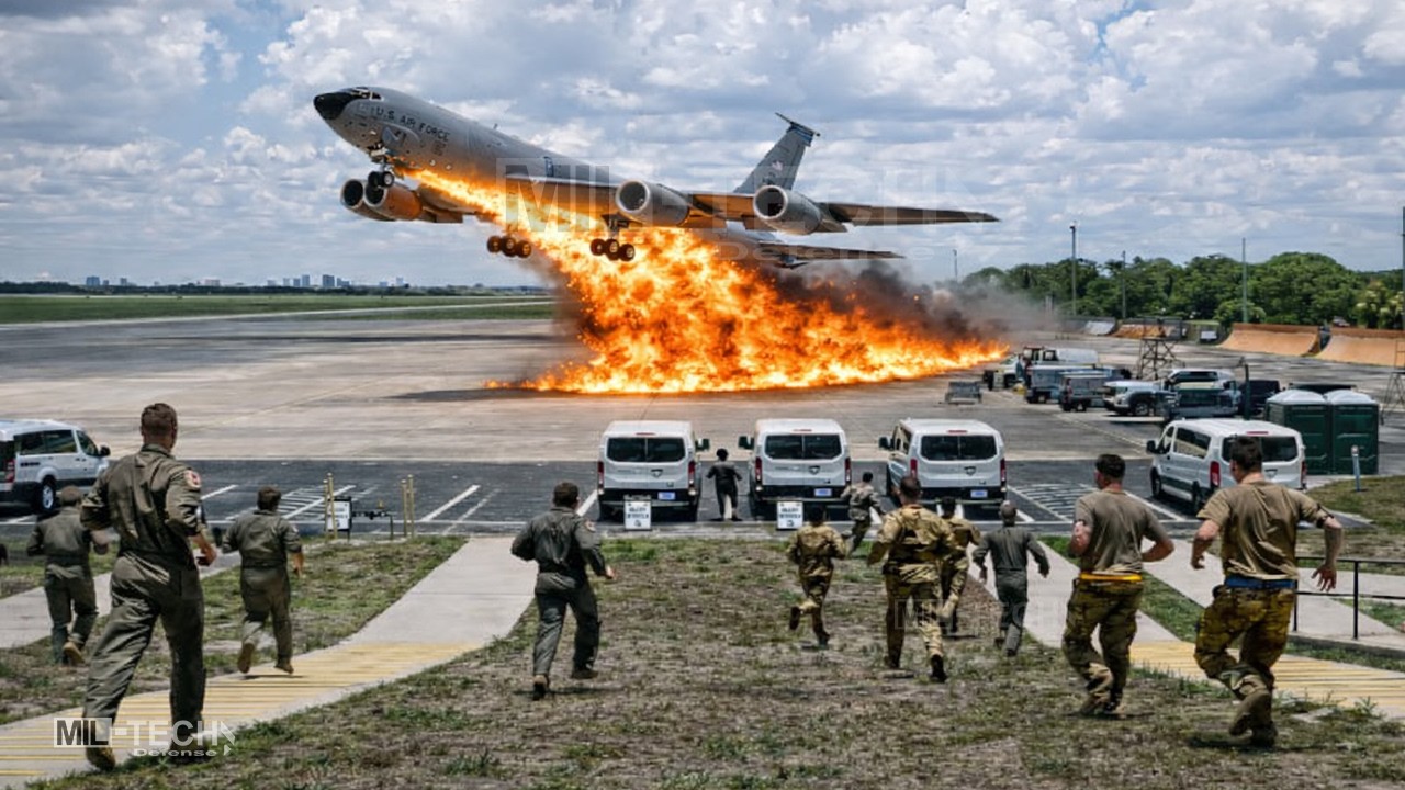 Emergency Takeoff! US Pilot and Crew KC-135 Rush to Emergency Takeoff