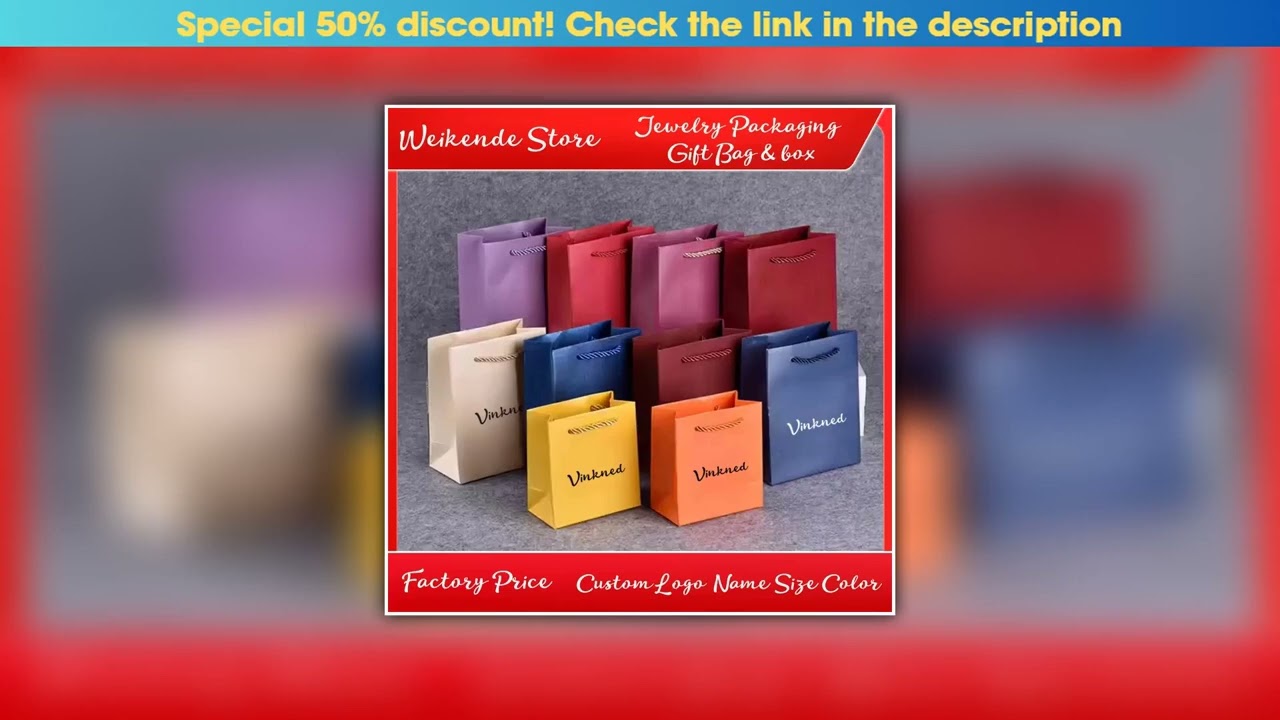 Discount 24pcs Custom With Your Logo Fine Jewelry Gift Bag for Boys and Girls Cosmetics Eyewear Car