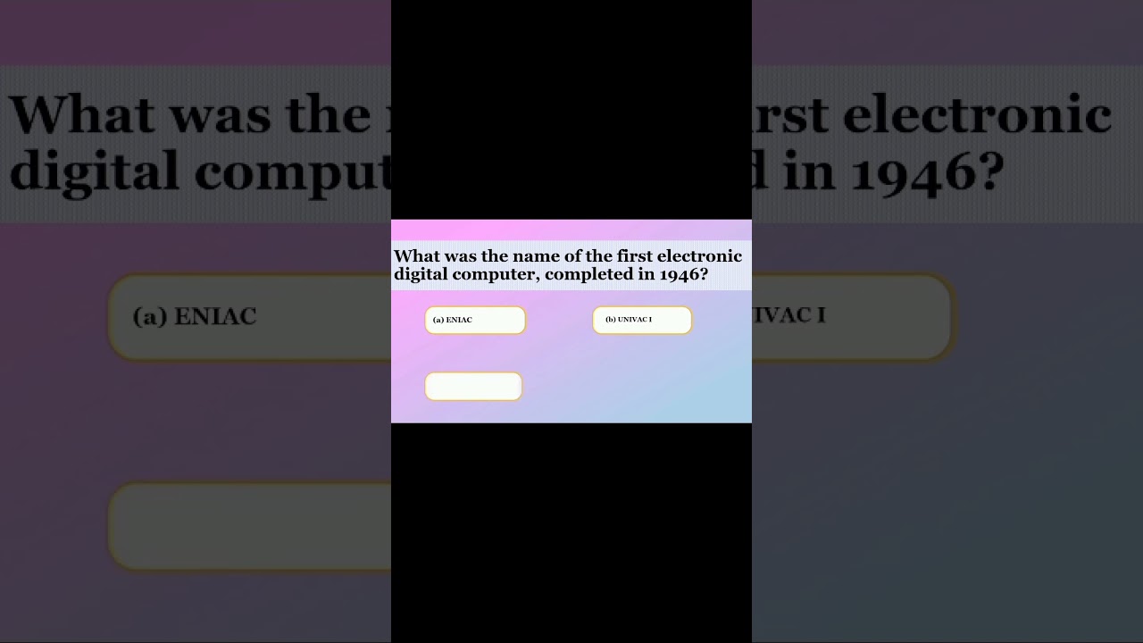 Which Was the First Electronic Digital Computer?