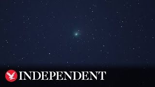 Rare green comet flies through the sky in Alabama