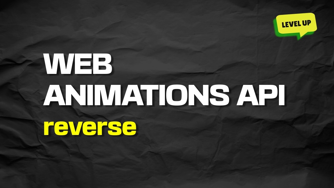Intro to Web Animations API: reverse - YouTube