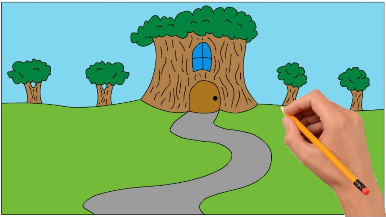 Featured image of post Easy Tree Drawing For Kids With Colour / Kids finger painting is perfect for the little hands to learn and have fun at the same time.squish and swirl the paints &amp; enjoy the twinkling art.