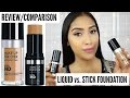 REVIEW/COMPARISON:Make Up Forever Ultra HD Foundation vs Cover Stick Foundation