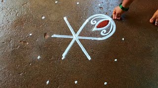 Tamilputhandu special flowers kolam|5*3 chithirai1kolam| Begginners rangoli|Beautiful Super rangoli screenshot 2