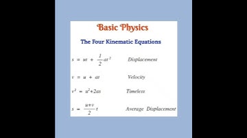 # famous 4 equations # kinematics equations # physics # motion # distance # velocity # displacement