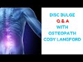 Q&amp;A With Coby - Low back pain, Urinary leak, Lumbar Disc Bulge, Cervical Disc Bulge