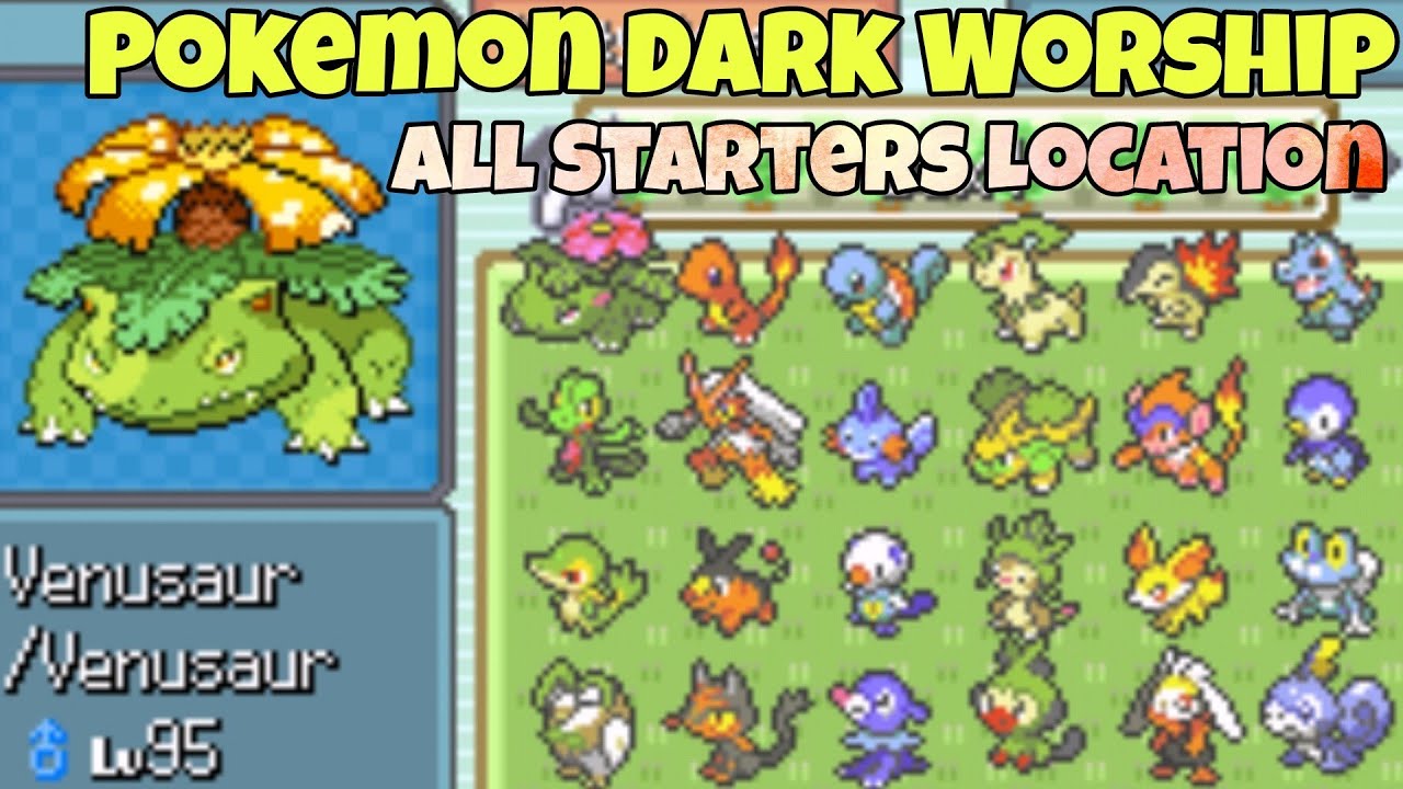 Pokemon Dark Worship Starters Location  Gen 1-8 All Starters Location 