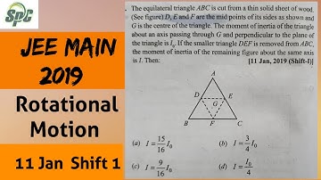 The equilateral triangle ABC is cut from a thin solid sheet of wood . ( See figure  ) D, E and F ar