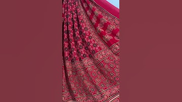 Ajrakh Dupatta Silk Dupatta Hand Block print Ajrakh Dupatta Silk Material Dupatta #shortvideo#ajrakh