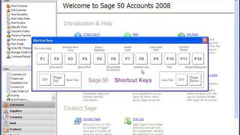 Using Shortcut Keys in Sage Line 50 - For more videos visit www.sagevideotraining.co.uk