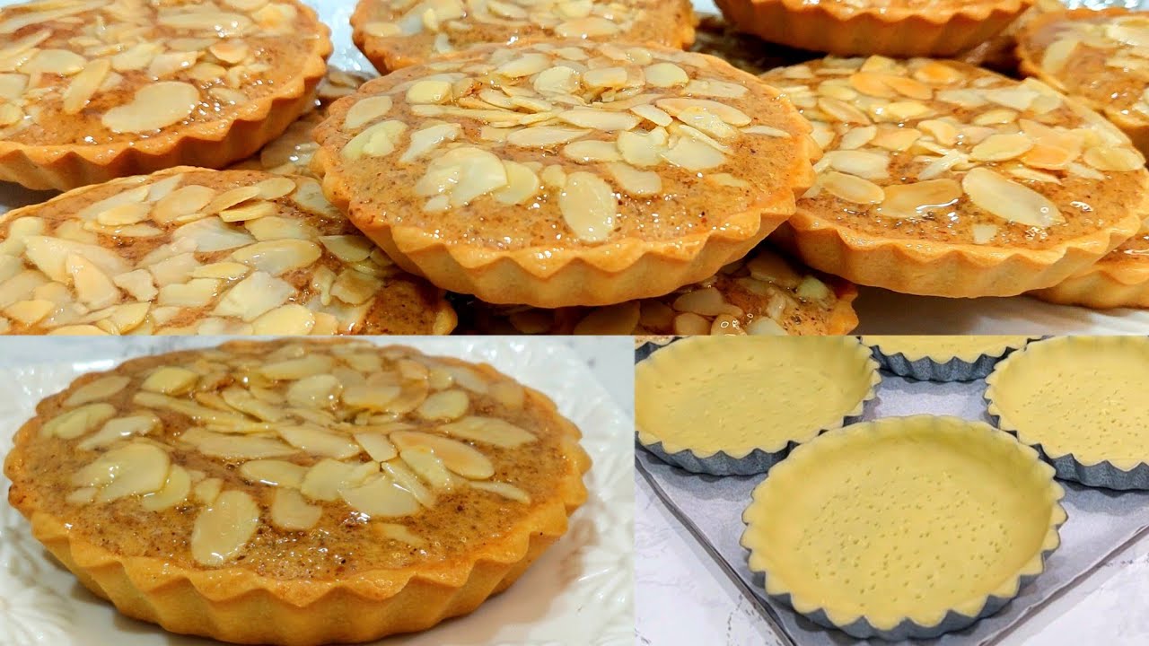 ميني تارت باللوز الوصفة الأكثر طلب بحشوة خطييييرة أحسن ملي كتباع بألف مرة مع عصير بالفواكه طبيعي%100