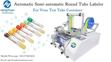 Semi-automatic Round Tube Labeler for Virus Test Tube Container Sticker Label Applicator