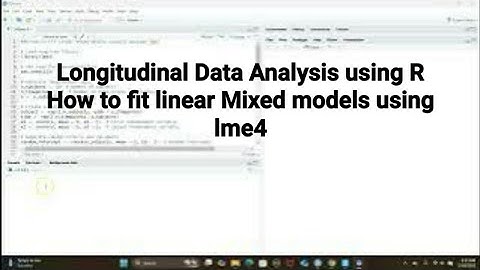 How to Fit Linear Mixed Models using lme4: The Basics #r #linearmixedmodels #lme4