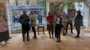 駐デンマーク日本国特命大使宇山秀樹氏のよる個展オープニング。「中原芳樹個展2024年　デンマークと日本の表現主義絵画」