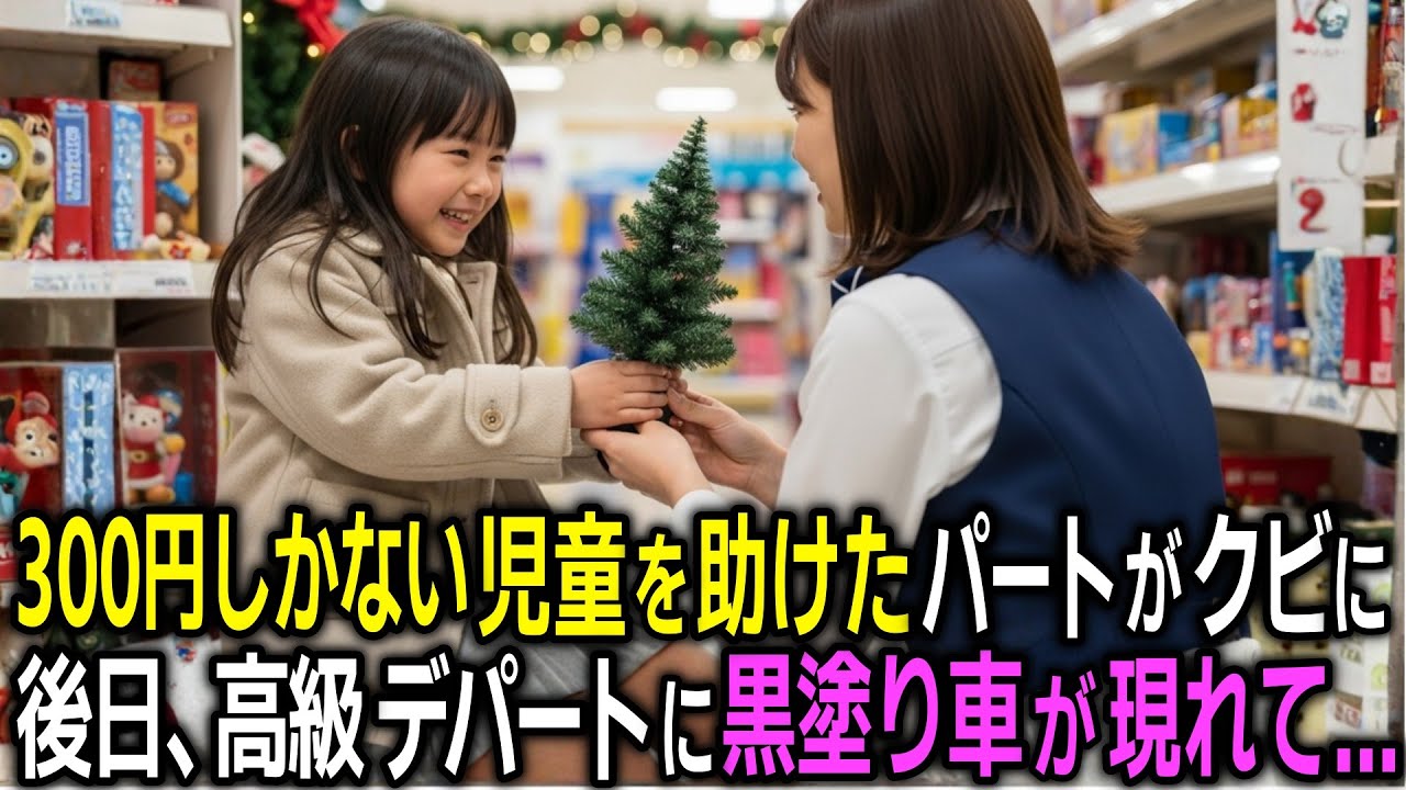 所持金300円で母親のクリスマス飾りを買いに来た児童にツリーを渡したパート社員　即日解雇された後日、高級デパートに黒塗りの高級車が現れて...