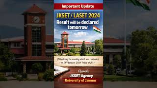 Finally JKSET RESULT Tomorrow. Jkset official update #jkset #jkssb #jammuuniversity #set #official