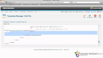Edit Template Coding - Joomla Nutshell 1.6 / 1.7 Tutorials Updated - 2.5