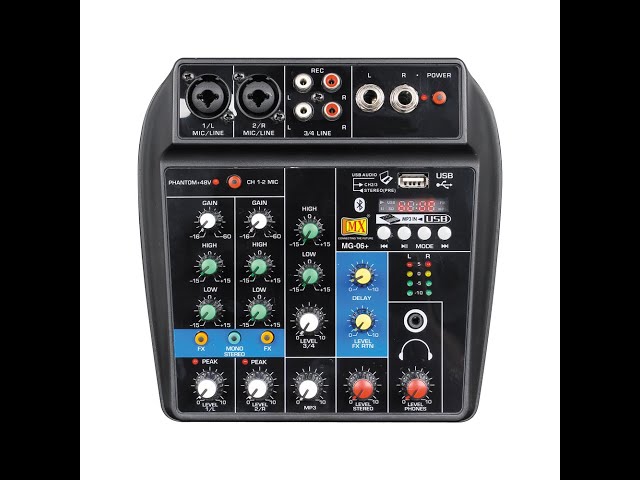 Miumaeov Professional 4-Channel Audio Mixer Sound Board Bluetooth USB Live  Studio Mixer with USB Drive for PC Recording 48V Phantom Power Stereo DJ  Studio Streaming 