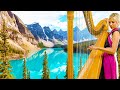 Heavenly Harp Music 😌 Jasper and Banff  😌 Beautiful Relaxing Background Music