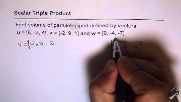 Volume of Parallelepepied Scalar Triple Product