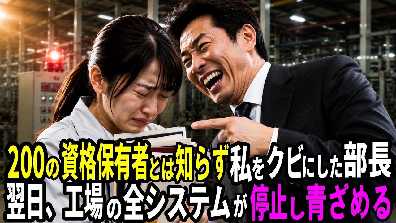 「派遣は黙れ。女に科学プラントの何が分かる？」――そう罵倒されて解雇された女性がいた。彼女は200の資格を持ち、毎朝誰にも知られずプラントの危機を手動で防ぎ続けていた。解雇された翌日、全プラントが暴走し、止められる者が誰もいなくなった時、工場はようやく彼女の本当の価値に気づく。 彼女が置き去りにしたのは、母から受け継いだ黒い手帳と、そして――会社を葬る証拠の数々。...