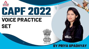 CAPF Assistant Commandant Preparation | Voice Practice Set | CAPF AC 2022 English Grammar