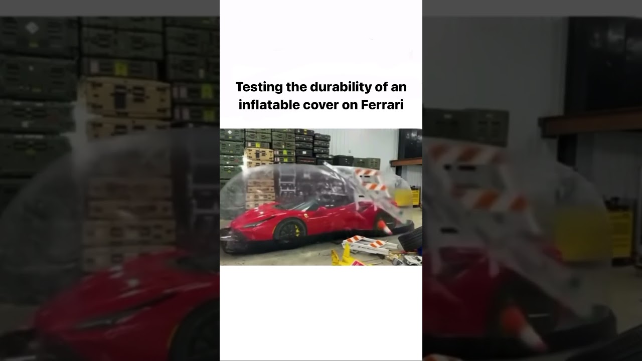 ⚠️Inflatable Cover Test On FERRARI 